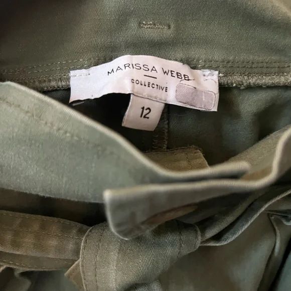 Marissa Webb Green Paper Bag Vintage Wash Pants Size 12 - Picture 9 of 10